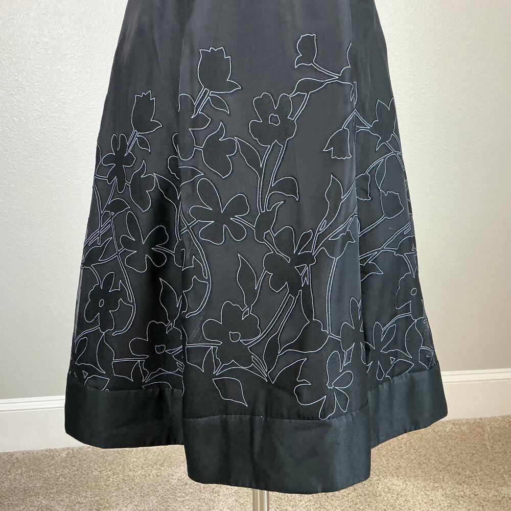 Sachin & Babi Beaded Chiffon Fit and Flare Cocktail Dress Black Size 8 - Picture 9 of 13